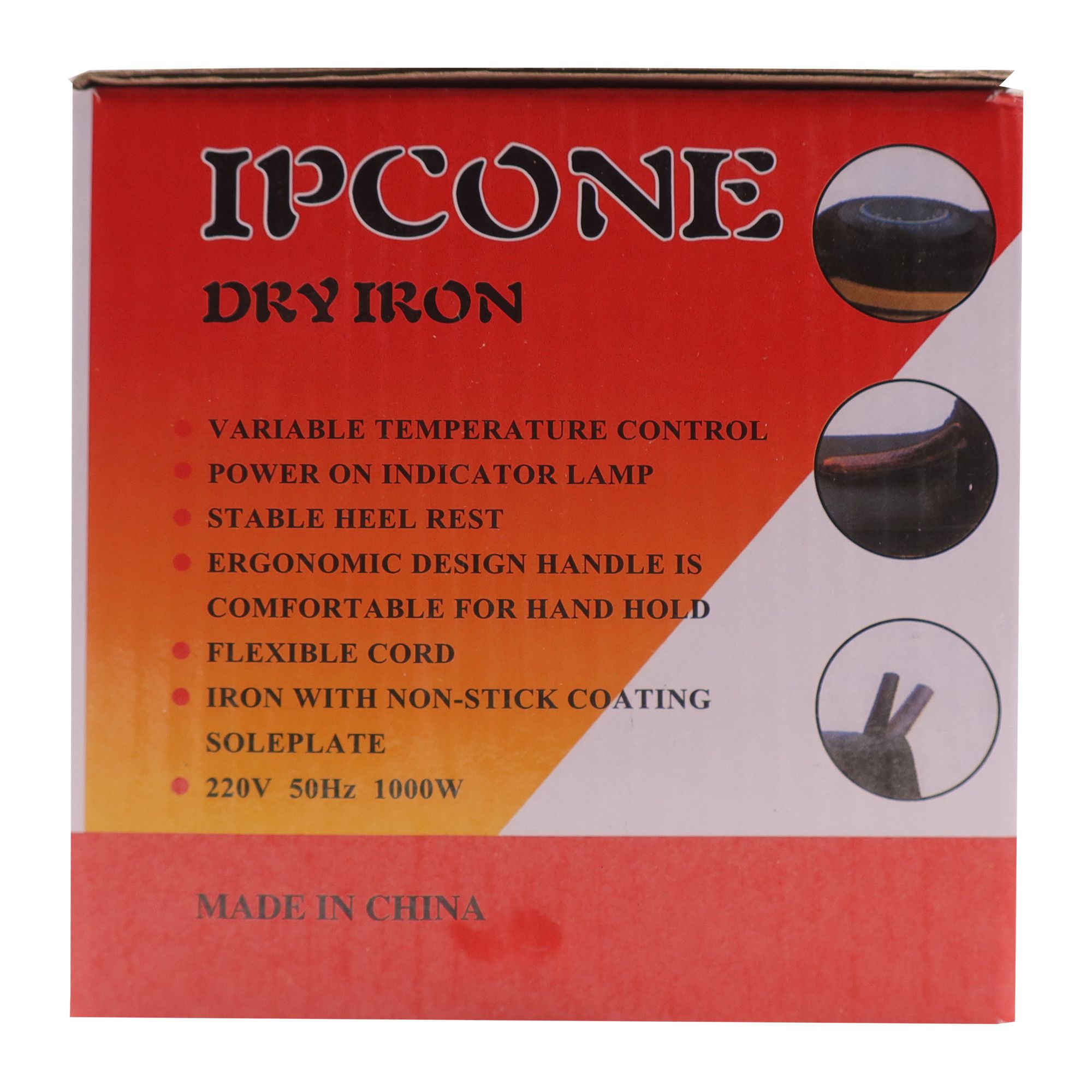 (Clearance Sale!)IPCONE Deluxe Dry Iron Box Stainless Steel Bottom Plate Irons Steamers HT-YD-1001