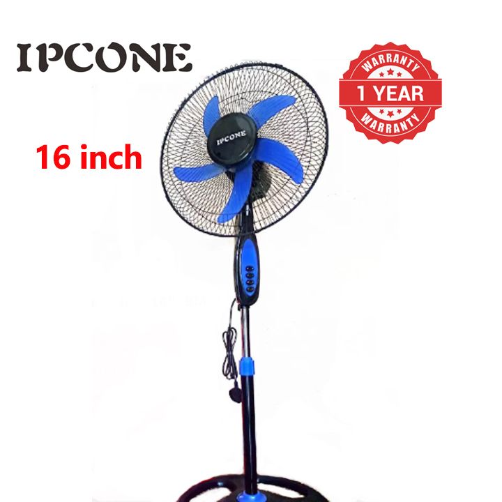 IPCONE 16 Inch Stand Fan -5 Blades 3 Speed Powerful motor Fan Electric Floor Fan Cooling Fan Cooler Floor Fan Blue,16 inch