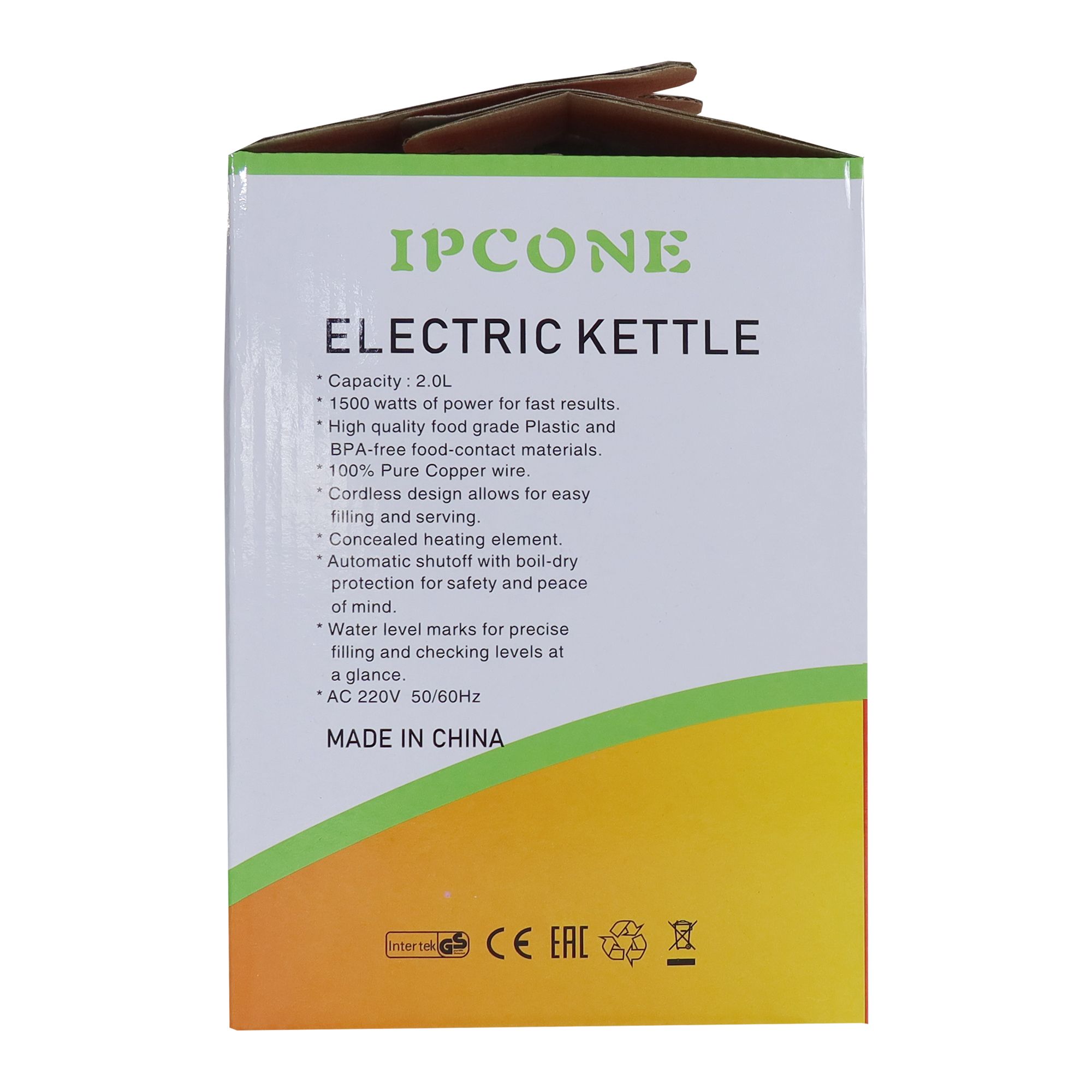 IPCONE 2L Energy Efficient Electric Water Kettle Heater Jug Cordless Stainless Steel Electric Kettle