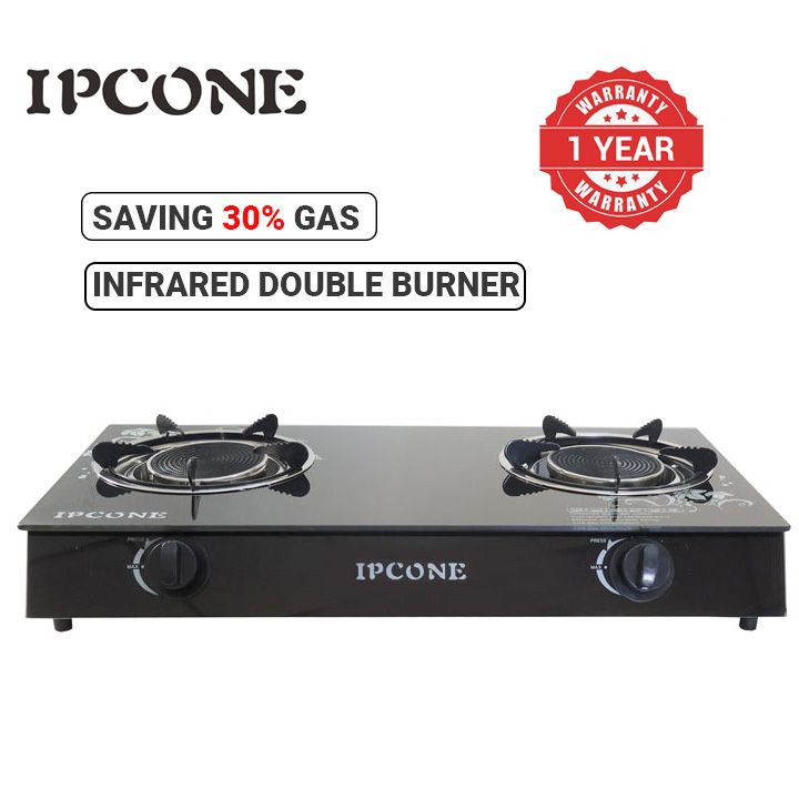 IPCONE 2 Gas Cooker Double Burner Gas stove Super Infrared gas cooker 【hot】gas cooker/stove gas cooker cooking gas cooker glass gas cooker burner  8002