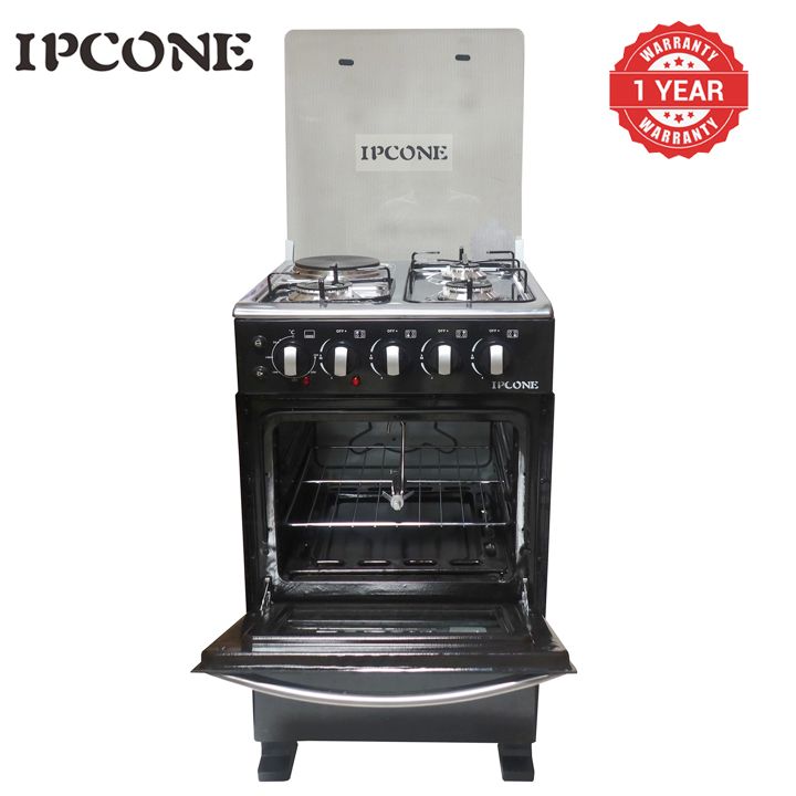 IPCONE 3 Gas +1 Hotplate Free Standing Gas Cooker Kitchen Appliance with 60L Electric oven WLD-560-3G1E