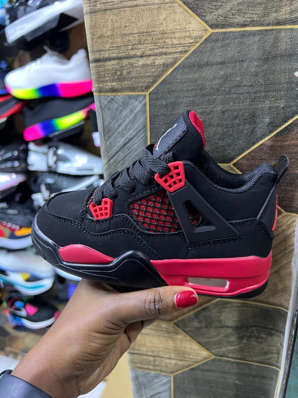 ⚡HIGH QUALITY ⚡JORDAN 4 high quality j4 thunder red sneakers original fashion leather men shoes ❤️‍🔥🔥 available in black, blue, green, yellow ,red