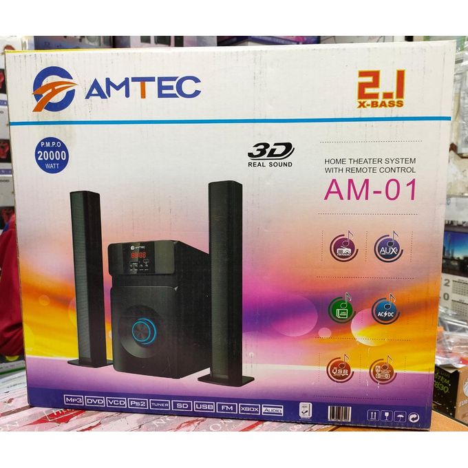 AMTEC 2.1 CH AC/DC HOMETHEATRE SPEAKER SUBWOOFER SYSTEM-BT/FM/USB-20,000W