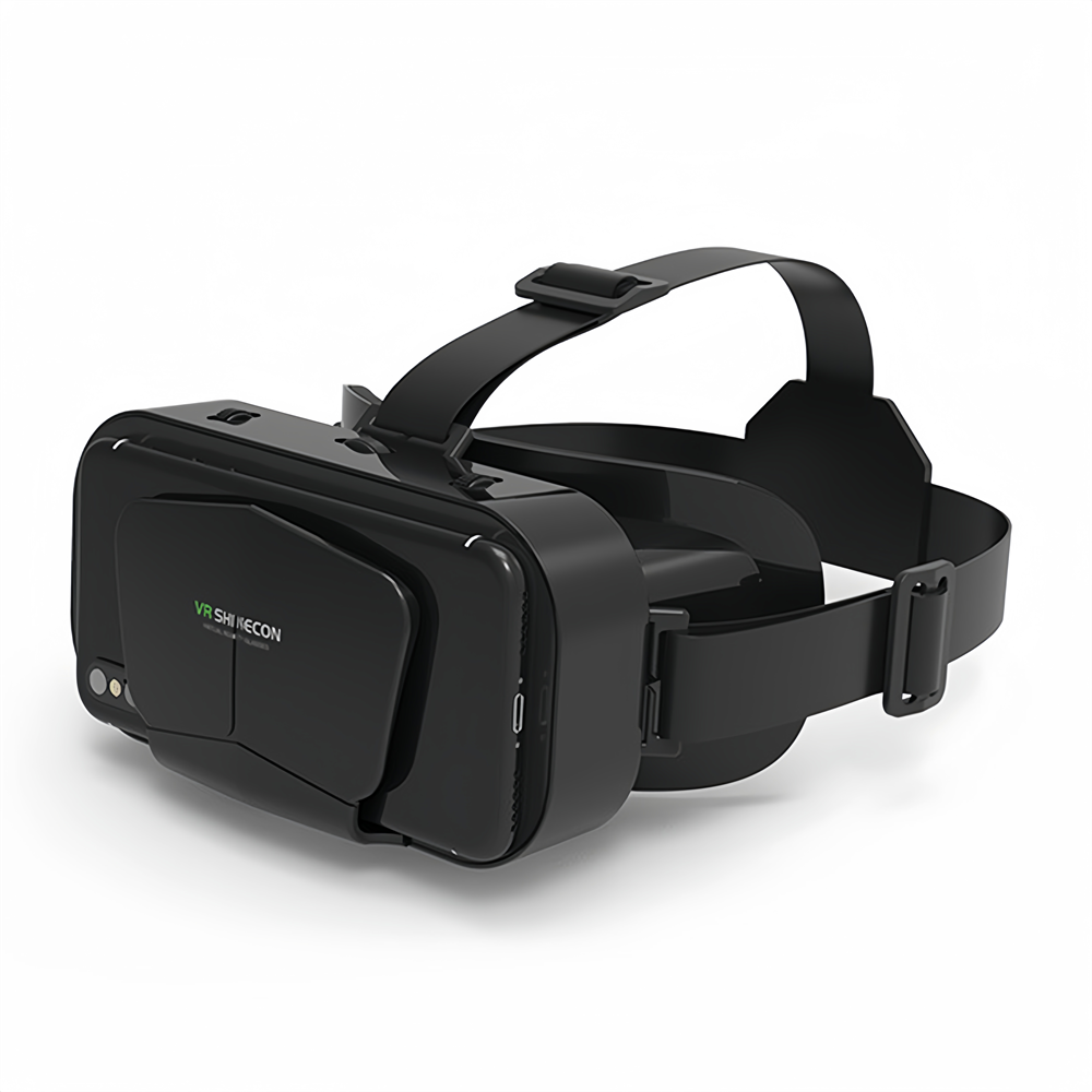 3D VR Glasses Virtual Reality Supports 360° Panorama Large Screen Adjustable Pupil Distance Compatible with 4.7-7.2 Inch Smartphones Suitable for VR Glasses for Movie Games (Black)