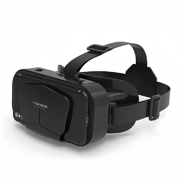 3D VR Glasses Virtual Reality Supports 360° Panorama Large Screen Adjustable Pupil Distance Compatible with 4.7-7.2 Inch Smartphones Suitable for VR Glasses for Movie Games (Black)