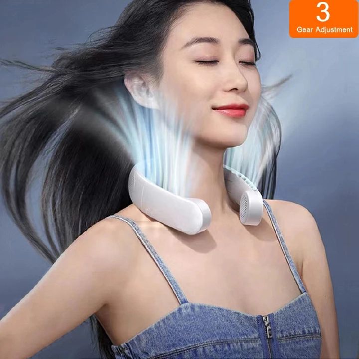 New Mini Neck Fan USB rechargeable Handheld fan without blades USB fan Portable Hand-held fan fashion Hand held fan