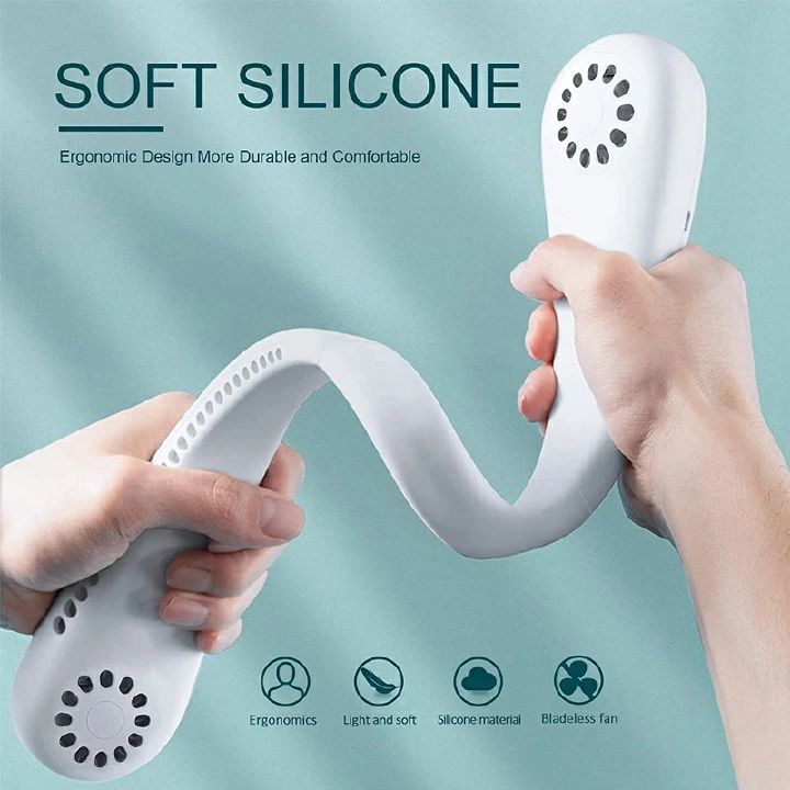 New Mini Neck Fan USB rechargeable Handheld fan without blades USB fan Portable Hand-held fan fashion Hand held fan