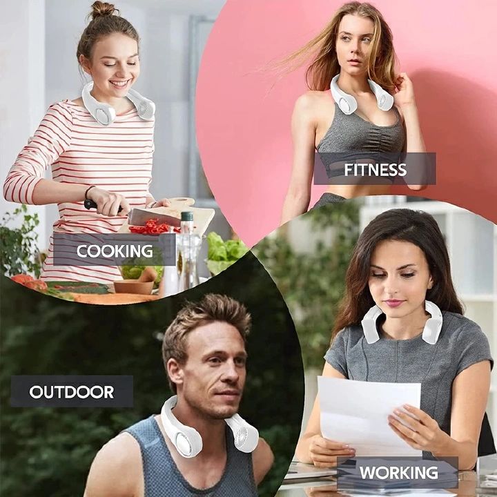 New Mini Neck Fan USB rechargeable Handheld fan without blades USB fan Portable Hand-held fan fashion Hand held fan