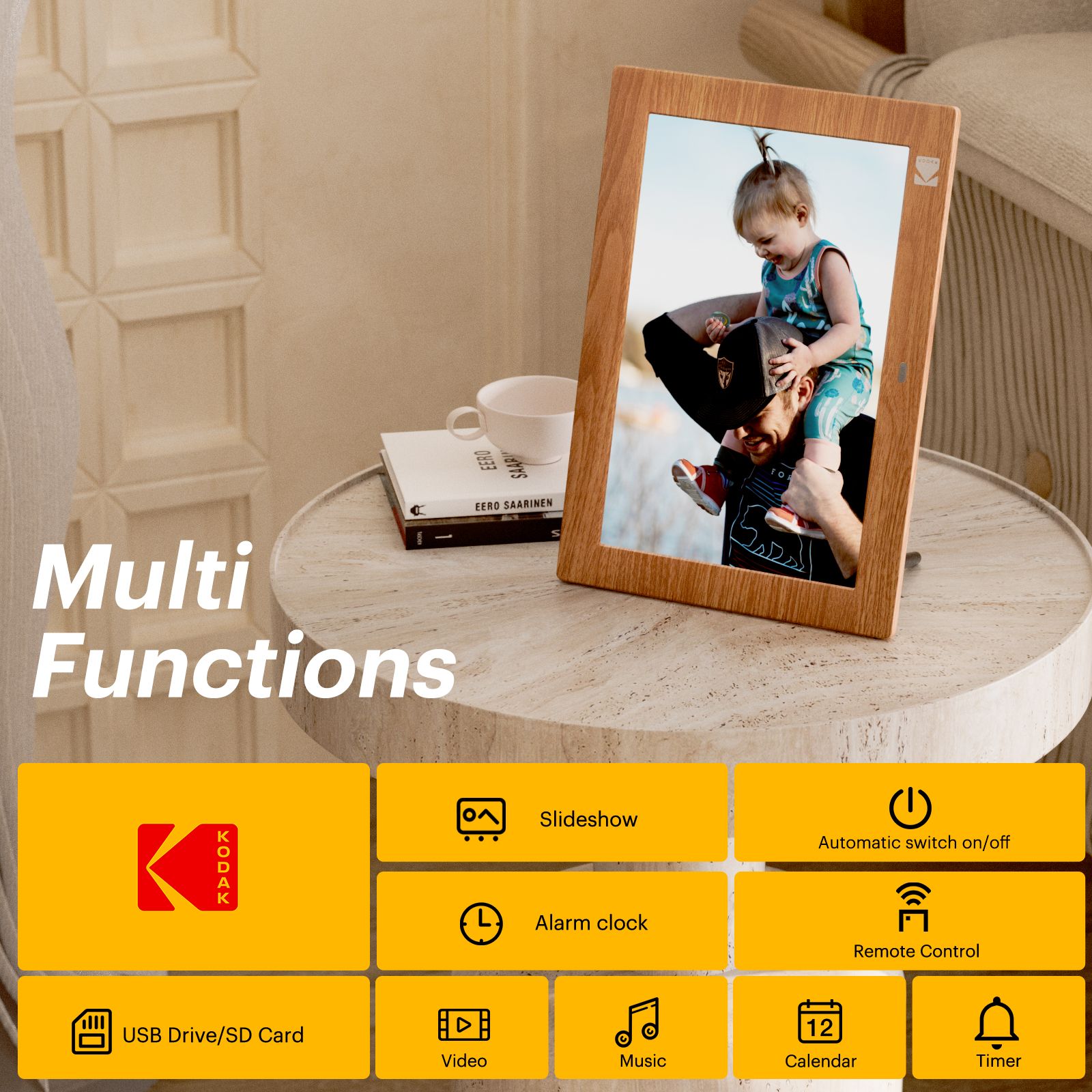 KODAK 10 Inch Multifunctional Digital Photo Frame with Remote Control/Picture Frame