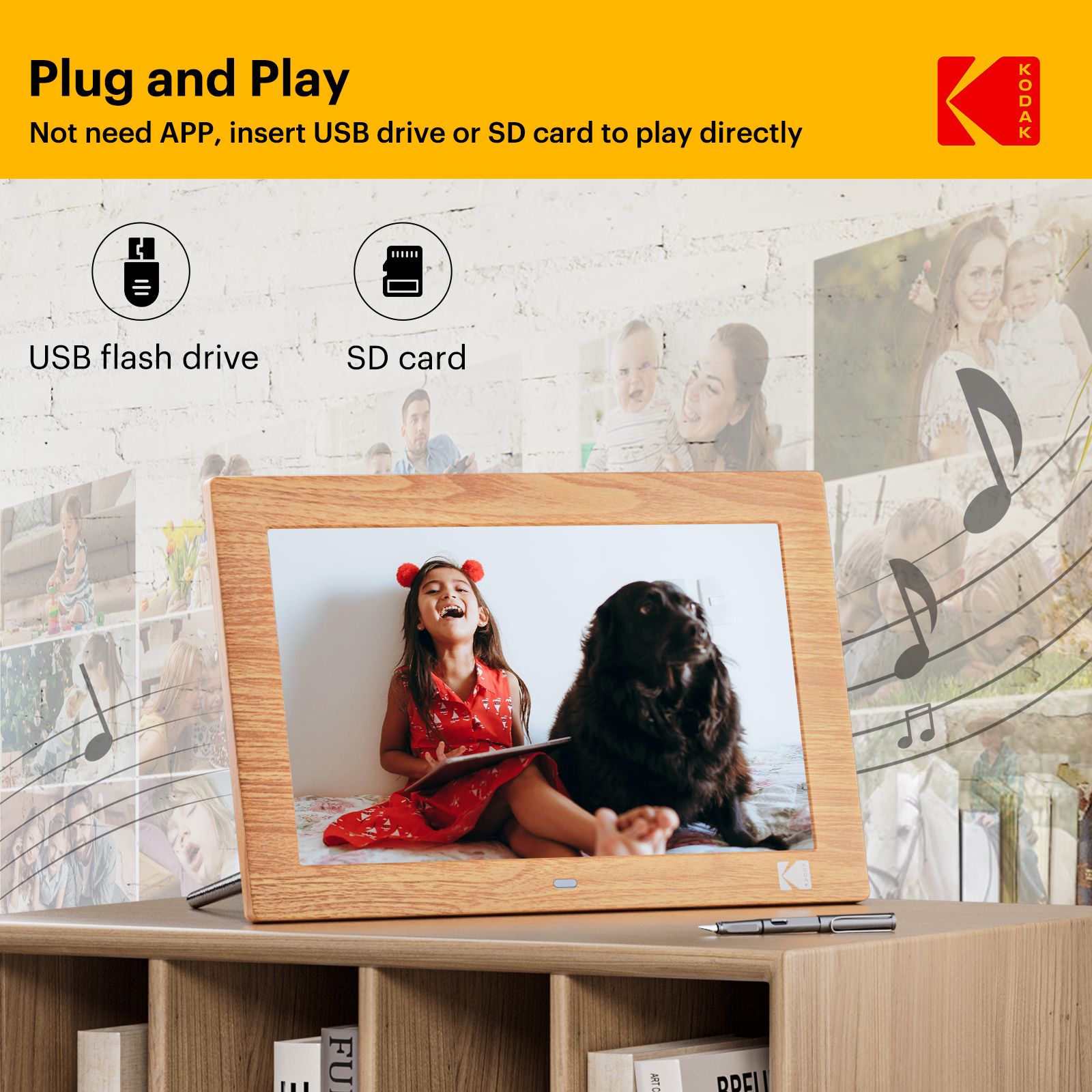 KODAK 10 Inch Multifunctional Digital Photo Frame with Remote Control/Picture Frame