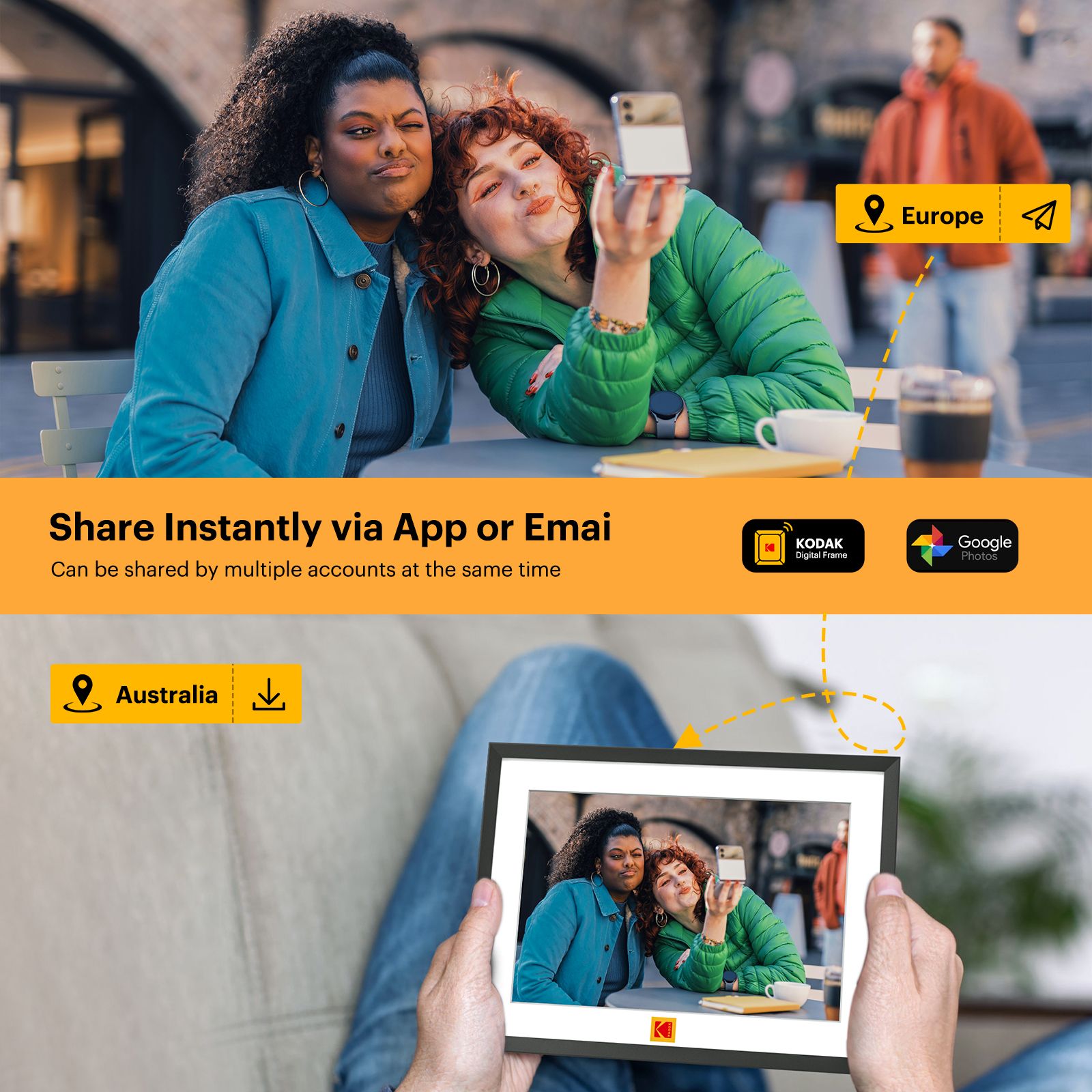 KODAK 10 Inch Digital Photo Frame Multifunctional with WIFI Enabled Picture Frame