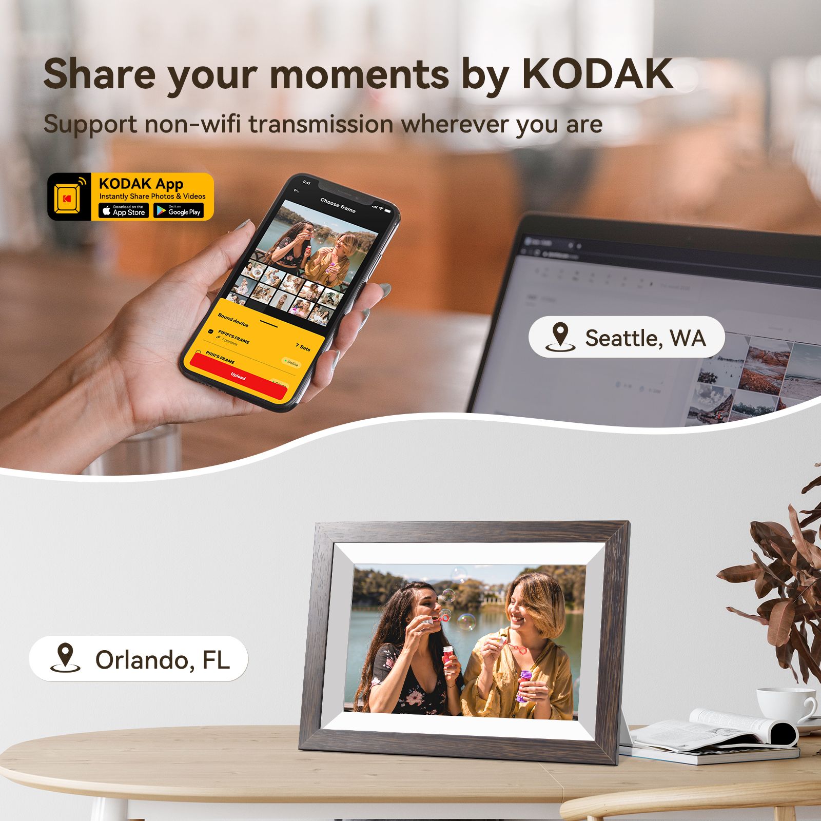 KODAK 10 Inch Classic Multifunctional Digital Photo Frame with WIFI Enabled Picture Frame