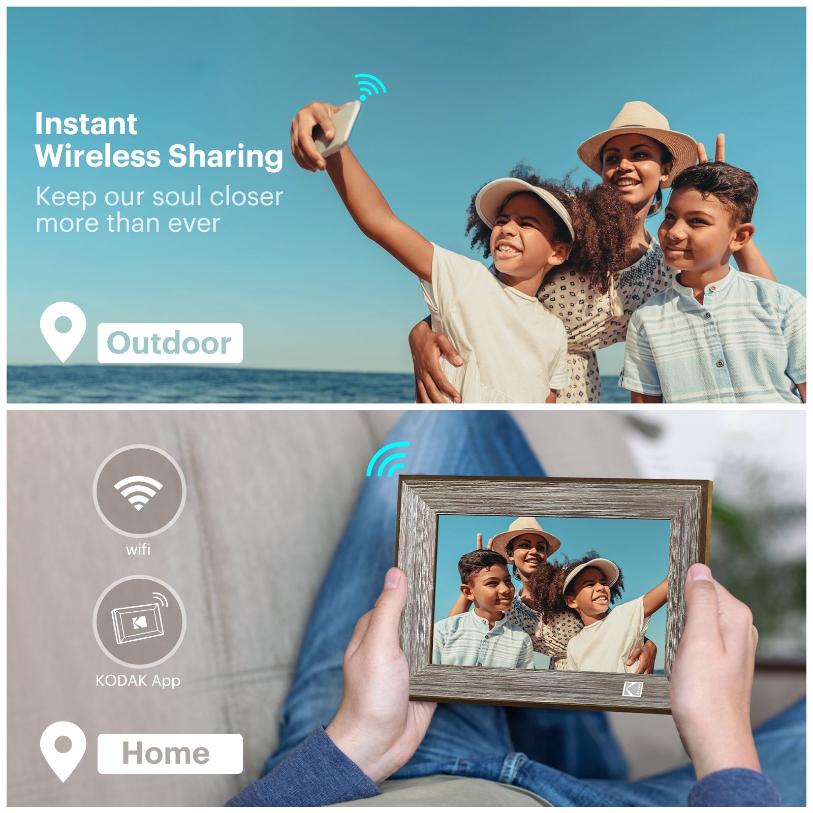 KODAK Digital Photo Frames 10-Inch / Wi-Fi Enabled/Photo Albums/Picture Multifunctional Digital Picture Frame