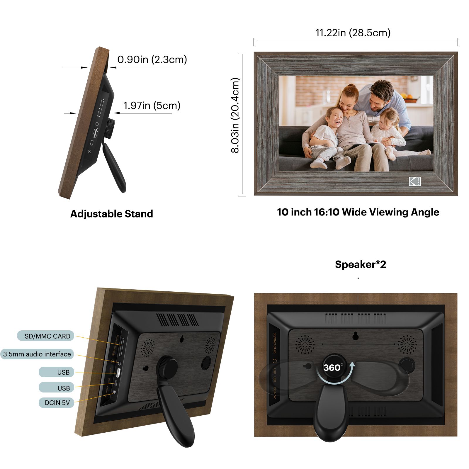 KODAK Digital Photo Frames 10-Inch / Wi-Fi Enabled/Photo Albums/Picture Multifunctional Digital Picture Frame