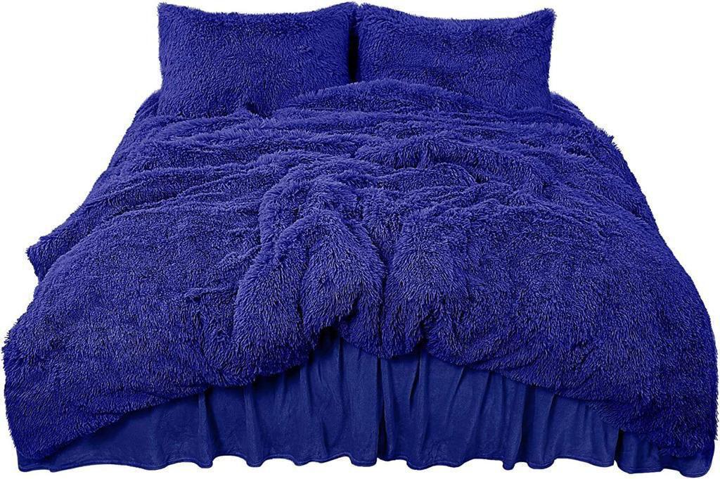 6 Pcs Quality Affordable Fluffy Duvet Set, Velvet plush Fluffy Duvet Set (1 Pc Fluffy 6*7 Duvet,1 Pc Bedsheet,2Pcs Pillow Cases,2 Pcs Throw Pillow Cover)