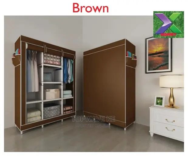 High Quality Durable 3 Columns Portable Wooden Wardrobe