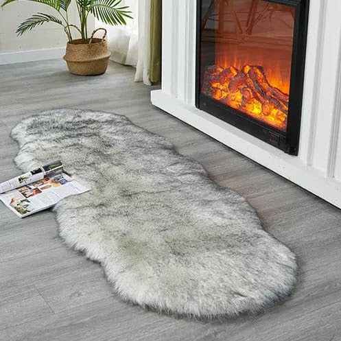 Soft Irregular Rugs For Bedroom Plush Floor Foot Mats Faux Fur Wool Carpets Living Room Lounge Fluffy Bedside Rug Sofa Cushion