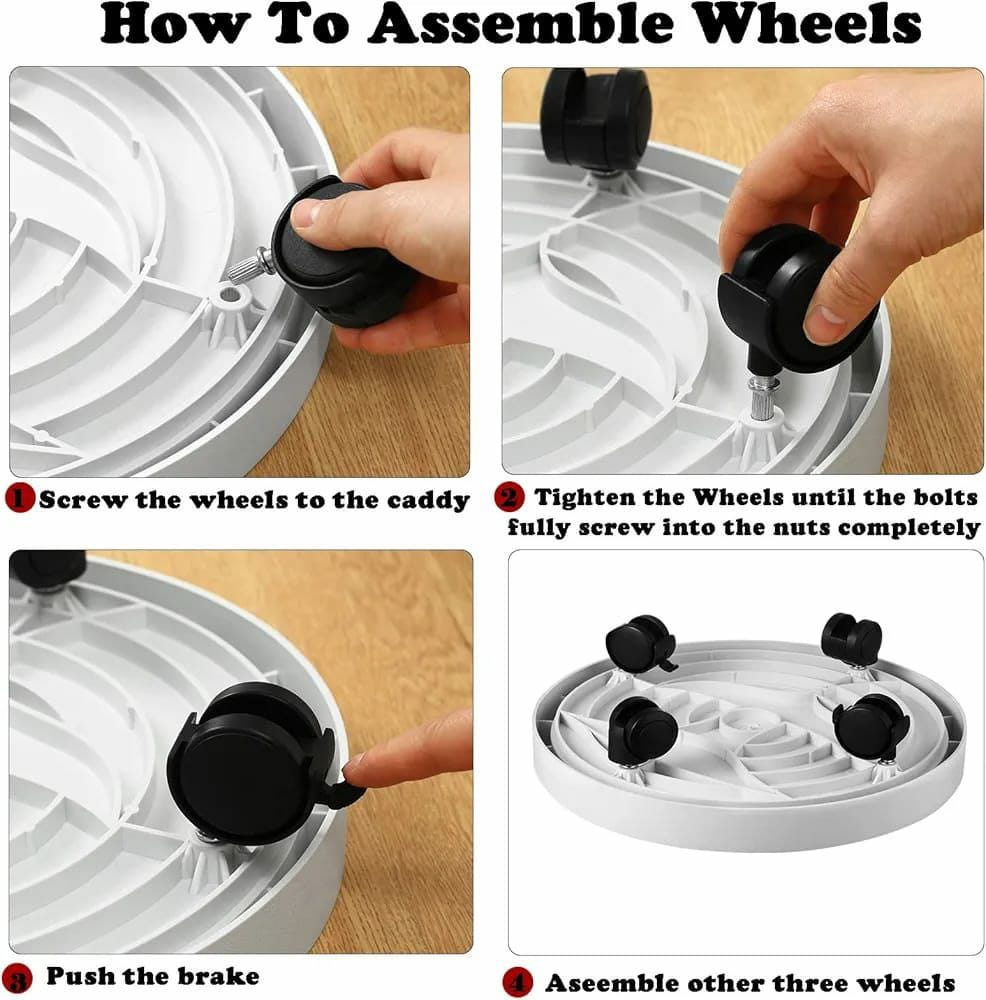 Heavy Duty Multipurpose Gas Cylinder Trolley – 4 Wheel Portable Gas Stand (White)