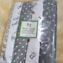 4PCS Cotton Flannel Baby Receiving Wraps