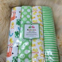 4PCS Cotton Flannel Baby Receiving Wraps