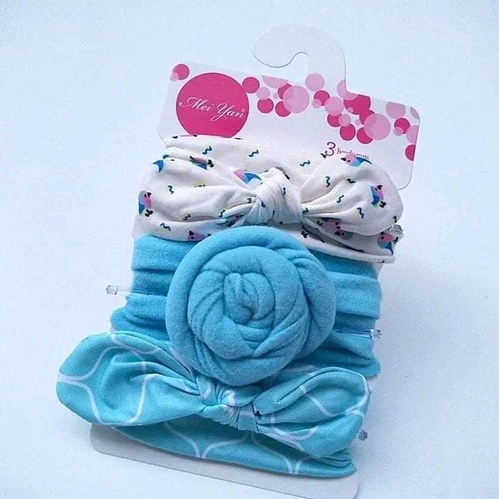 3Pcs Baby Girls Bowknot Headbands Set Baby Turban Headband Set-Bowknot Hairband Soft Cute Headwear Elastic for Newborn/Girls/Kids Gift