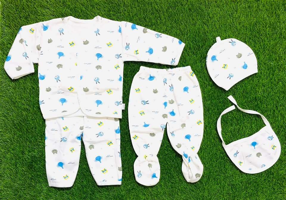 Unisex 5 Pcs Newborn Baby Clothes Receiving Set Made of cotton