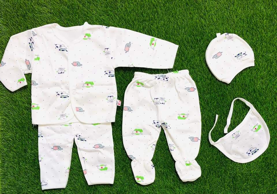 Unisex 5 Pcs Newborn Baby Clothes Receiving Set Made of cotton