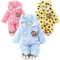 Unisex Warm Heavy Hooded Baby Rompers