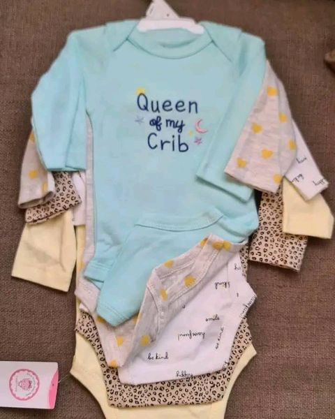 5PCs Cutest Baby Newborn Cotton short/Long-sleeve Baby Boy Onesies/Bodysuit/sleepsuit Blue 0-3 Months