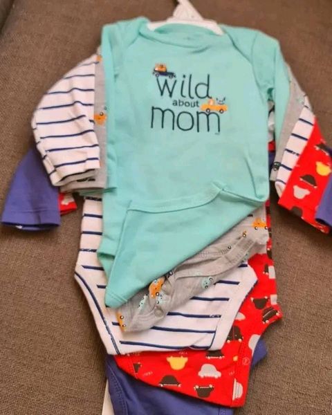 5PCs Cutest Baby Newborn Cotton short/Long-sleeve Baby Boy Onesies/Bodysuit/sleepsuit Blue 0-3 Months