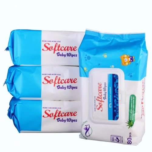 Softcare Baby Wet Wipes | 80 Pcs Value Pack | Gentle & Alcohol-Free Baby Wipes for Sensitive Skin | Softcare Soft Touch | Kal Kids Collection