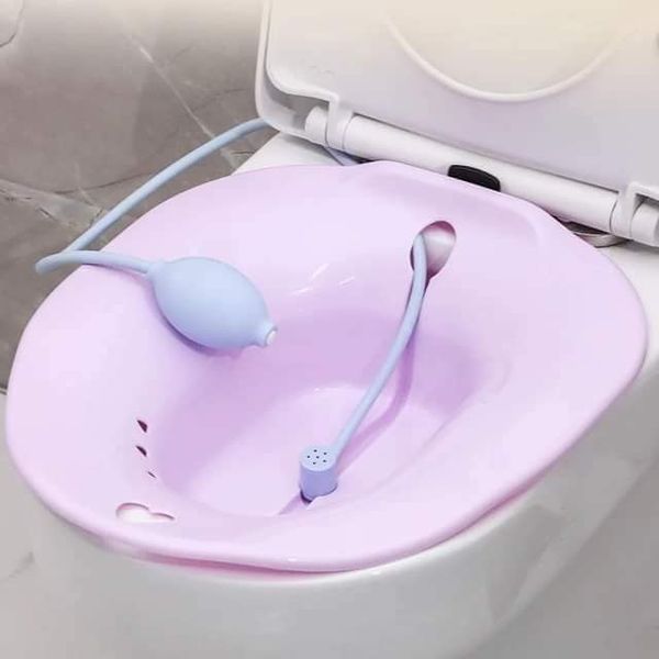 Sitz Bath for Toilet Seat, Hemorrhoids Postpartum Care Basin, Sitz Baths with Flusher Pregnant Women, Soaking Basin Ideal for Inflammation Treatment, Deeper Bowl, Fits Universal Toilet