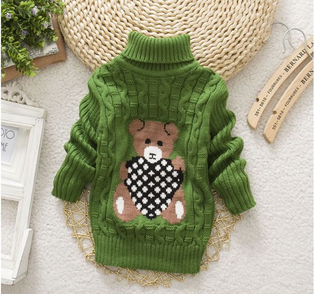 Cutest Teddy Unisex Warm Turtleneck Baby Sweater