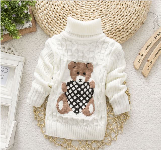 Cutest Teddy Unisex Warm Turtleneck Baby Sweater