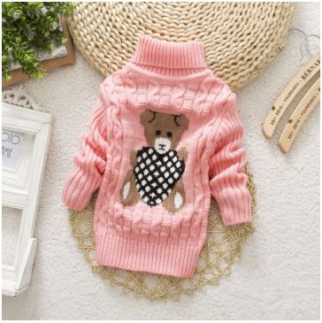 Cutest Teddy Unisex Warm Turtleneck Baby Sweater