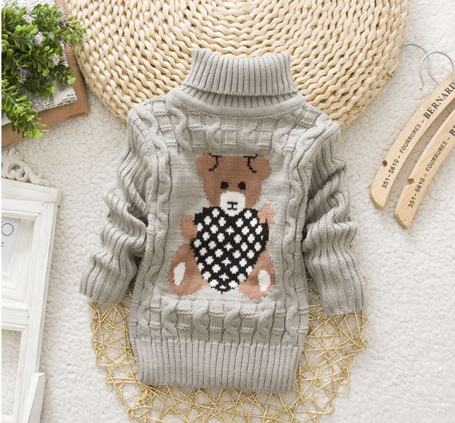Cutest Teddy Unisex Warm Turtleneck Baby Sweater