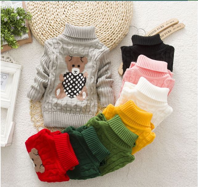 Cutest Teddy Unisex Warm Turtleneck Baby Sweater