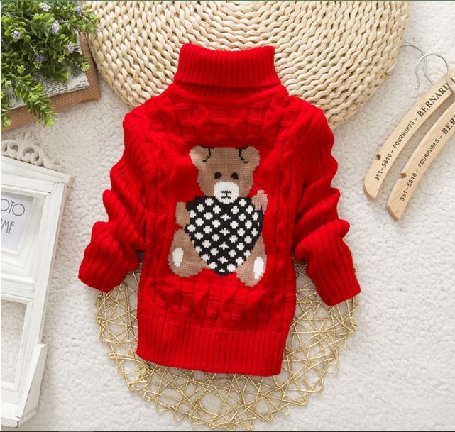 Cutest Teddy Unisex Warm Turtleneck Baby Sweater