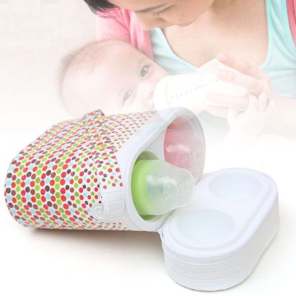 Baby Bottle Warmer with 2 Free Feeding Bottles + Portable Thermal Bag | Insulated On-the-Go Feeding Set for Babies | Travel-Ready Warmer