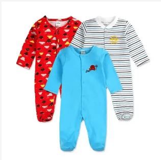 3-Pack Assorted Baby Sleepsuits | Soft Cotton Zip-Up Rompers for Boys, Girls & Unisex | Comfortable & Breathable Sleepwear for Newborns & Infants
