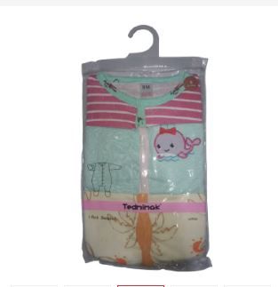 3-Pack Assorted Baby Sleepsuits | Soft Cotton Zip-Up Rompers for Boys, Girls & Unisex | Comfortable & Breathable Sleepwear for Newborns & Infants