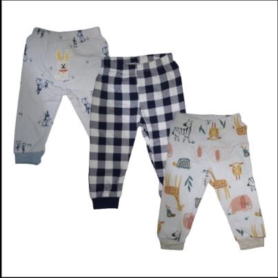 3-Piece Newborn Baby Trousers Set | Soft Cotton Assorted Pants for Boys, Girls & Unisex | Comfortable Daily Wear for 0–12 Months