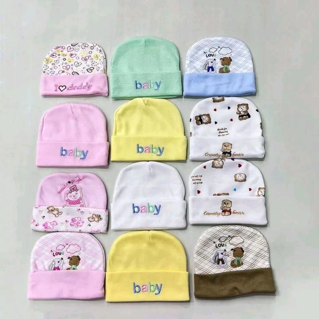 Best Deal – 4-Piece Baby Caps Set for Newborns | Soft, Breathable & Stretchy Cotton Hats | Perfect for Boys, Girls & Unisex – Warm & Gentle