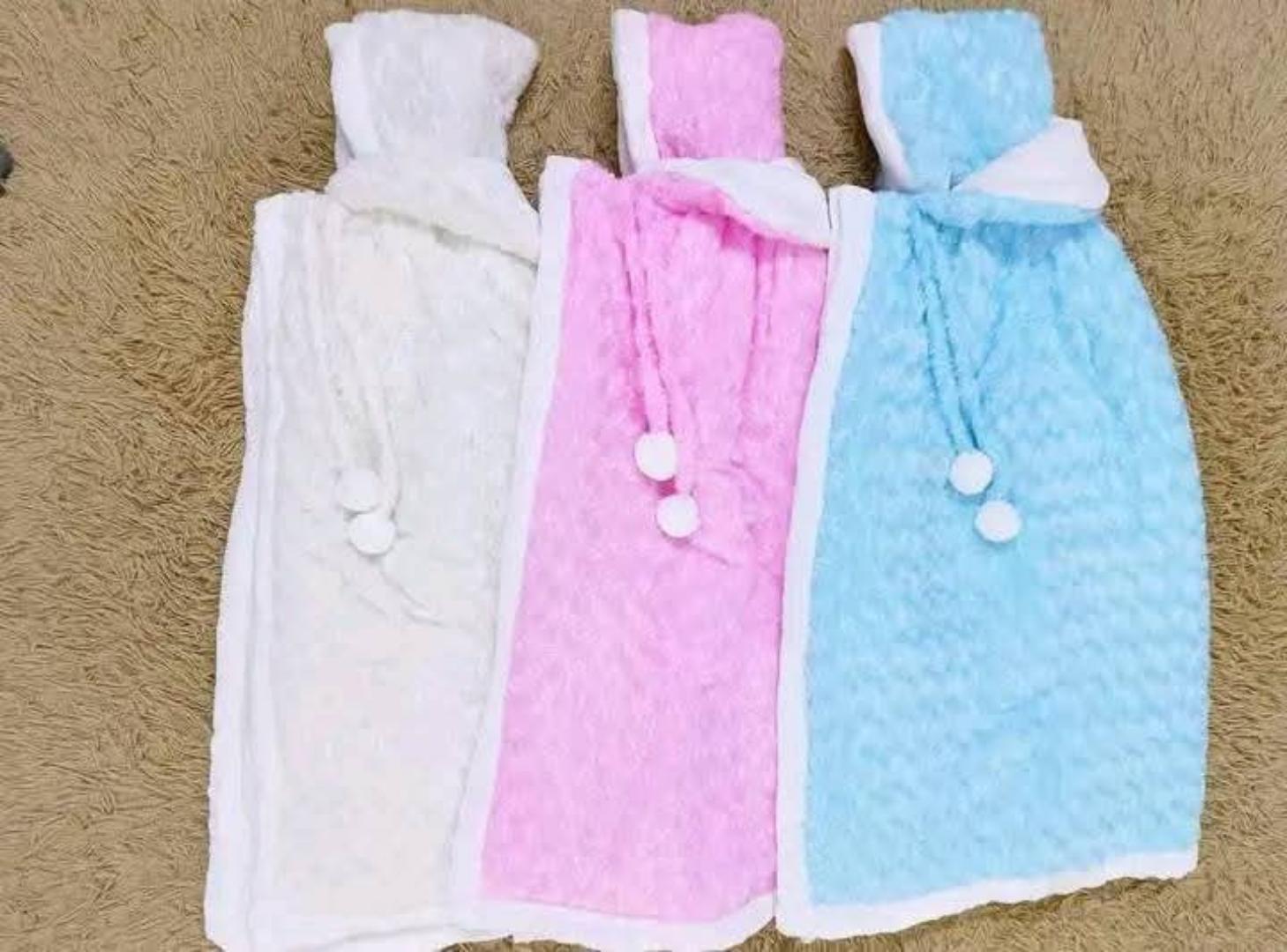 LARGE HOODED BABY SHAWL/BLANKET
