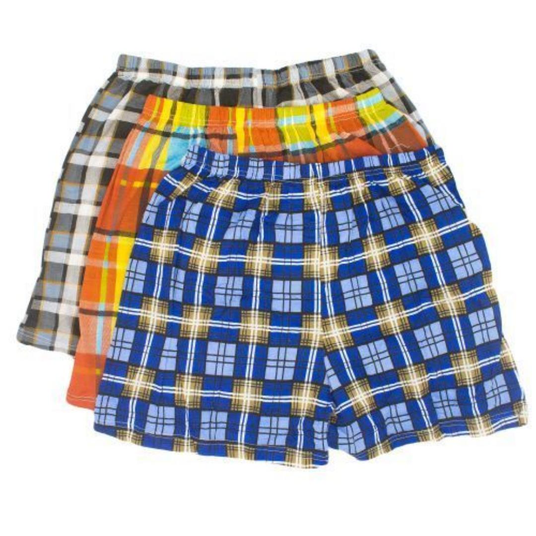 Fashion 3 pieces  Soft Cotton Checked Men's Boxers – Multicolor