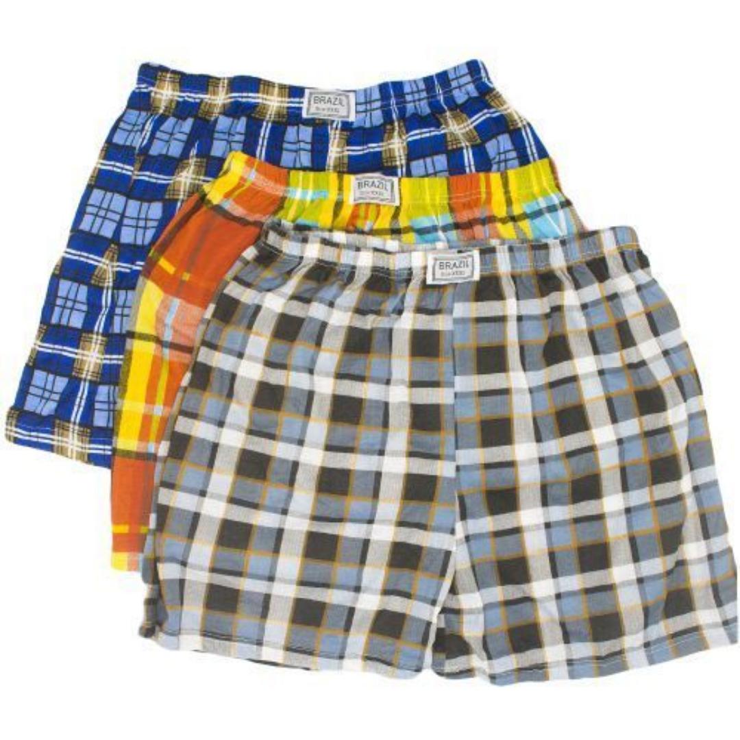 Fashion 3 pieces  Soft Cotton Checked Men's Boxers – Multicolor