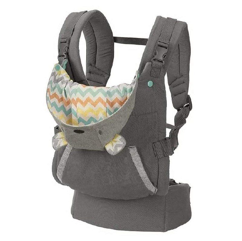 Infantino Gray Baby Carrier – Comfortable, Hands-Free Babywearing (With or Without Hood)
