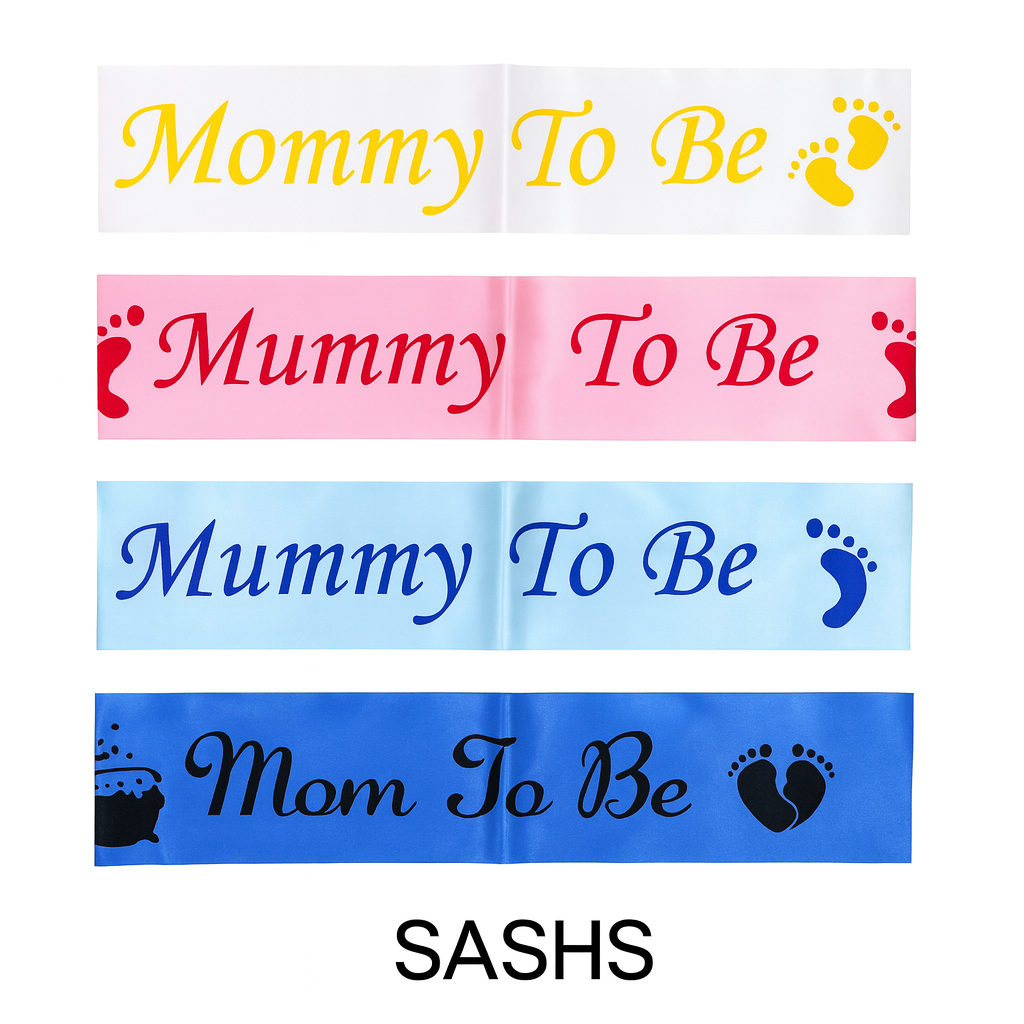 "Mom To Be" Sash and Crown – Elegant Baby Shower Accessory for Expectant Mothers