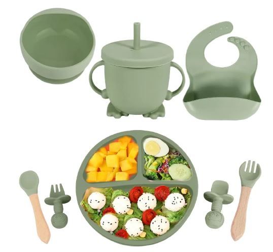 Silicone Baby Feeding and Weaning Set – Soft, Safe & BPA-Free for Toddlers and Infants