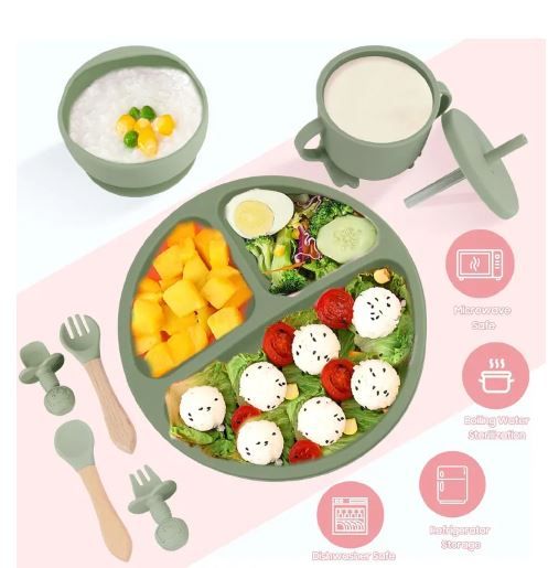 Silicone Baby Feeding and Weaning Set – Soft, Safe & BPA-Free for Toddlers and Infants